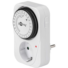 Goobay 51276 Minuterie/prise programmable pour prise de courant avec fiche à contact de protection - silencieuse minuteur prise