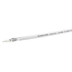 SCHWAIGER KOX110 Lot de 100 câbles d'antenne satellite avec tambour 100 m Câble coaxial non confectionné HDTV DVB-T2 110 dB 75 O