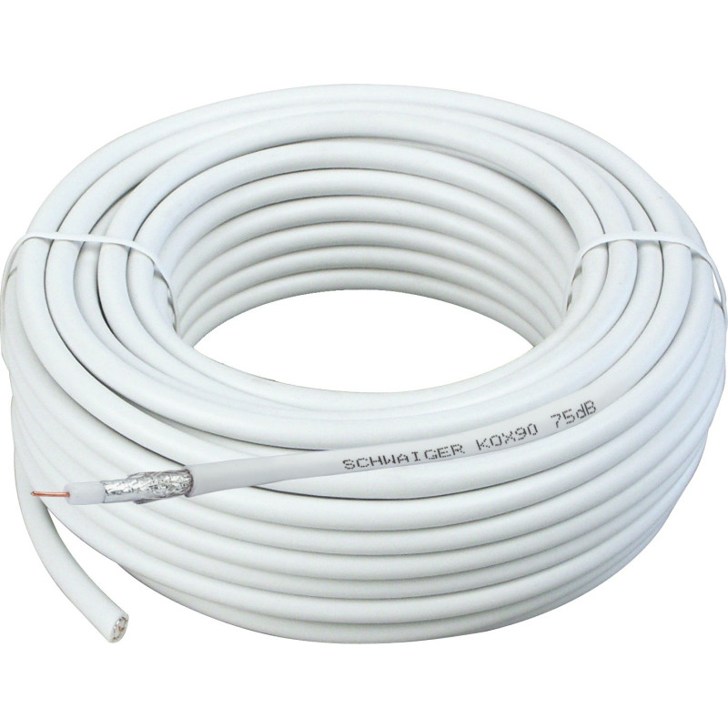Schwaiger SAT coaxial démontées (7 mm, 75 dB, 25m) blanc