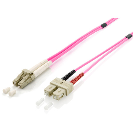 EQUIP 255539 CABLE DE FIBRA OPTICA 0,5 M OM4 LC SC VIOLETA