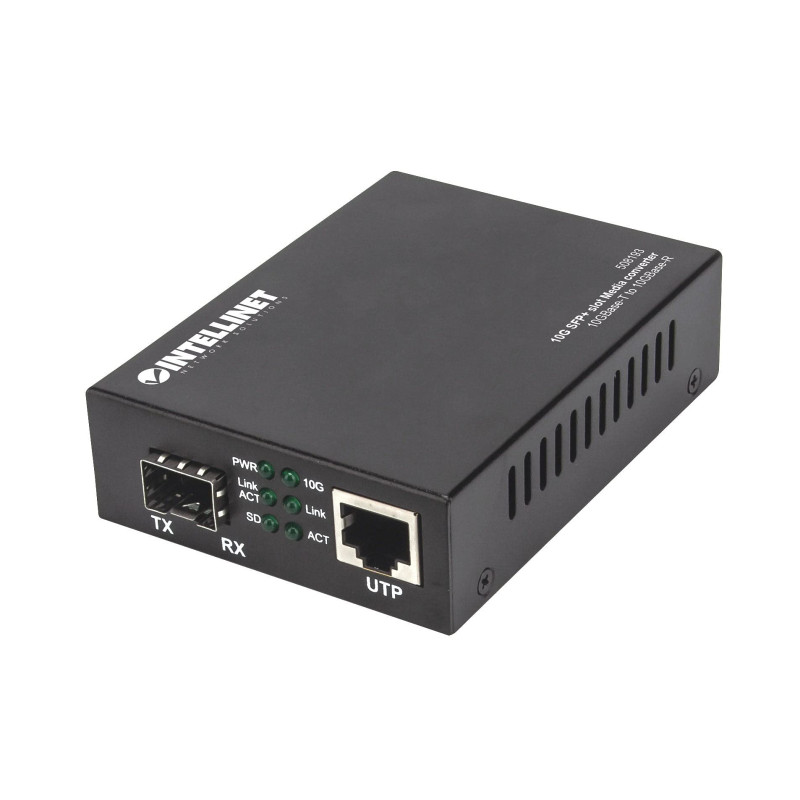 Intellinet 508193 convertisseur de Support réseau 10000 Mbit/s Noir