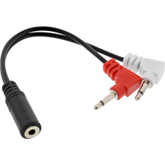 InLine 99313I Câble audio 2 x 3,5 mm Noir Rouge Blanc 2 x 3,5 mm mâle 3,5 mm femelle 0,15 m Noir Rouge Blanc