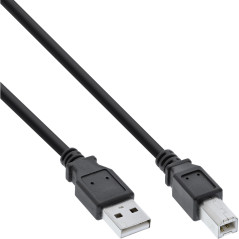 InLine 34503X 0.3m USB A USB B Mâle Mâle Noir câble USB - Câbles USB (0,3 m, USB A, USB B, 2.0, Noir)