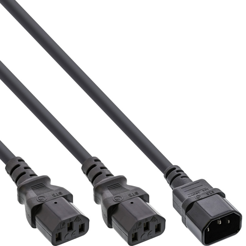 InLine 16657L câble électrique Noir 5 m Coupleur C14 Coupleur 2 x C13 - Cables électriques (5 m, Male connector / Female connect InLine 16657L câble électrique Noir 5 m Coupleur C14 Coupleur 2 x C13 - Cables électriques (5 m, Male connector / Female connect