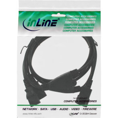InLine 16657L câble électrique Noir 5 m Coupleur C14 Coupleur 2 x C13 - Cables électriques (5 m, Male connector / Female connect