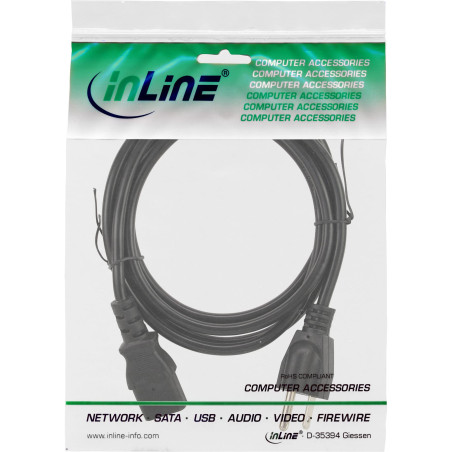 InLine 16655V câble électrique Noir 5 m Coupleur C13 NEMA 1-15P - Cables électriques (5 m, Male connector / Female connector, Co