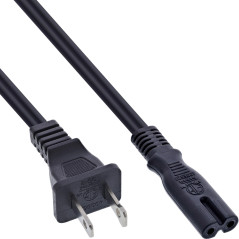 InLine 16651Y câble électrique Noir 1 m NEMA 1-15P Coupleur C7 - Cables électriques (1 m, Male connector / Female connector, NEM