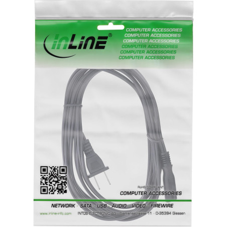 InLine 16651Y câble électrique Noir 1 m NEMA 1-15P Coupleur C7 - Cables électriques (1 m, Male connector / Female connector, NEM
