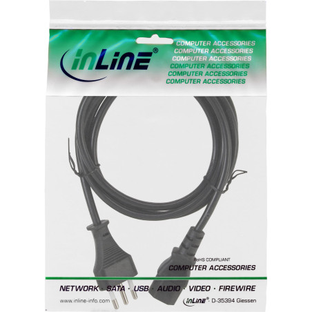 InLine 16650I câble électrique Noir 0,5 m Coupleur C13 - Cables électriques (0,5 m, Male connector / Female connector, Coupleur