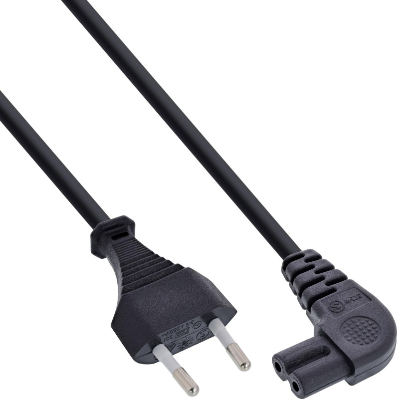 InLine 16650X Câble d'alimentation fiche Secteur vers fiche Euro 8 C7 coudée 0,5 m