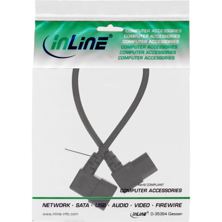InLine 16650A câble électrique Noir 5 m Coupleur C13 Coupleur C14 - Cables électriques (5 m, Male connector / Female connector,