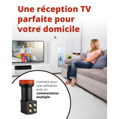 Megasat Diavolo Quattro LNB – LNB Universel (pour Utilisation avec Un multiswitch, connecteurs F plaqués Or, pour Les exigences 