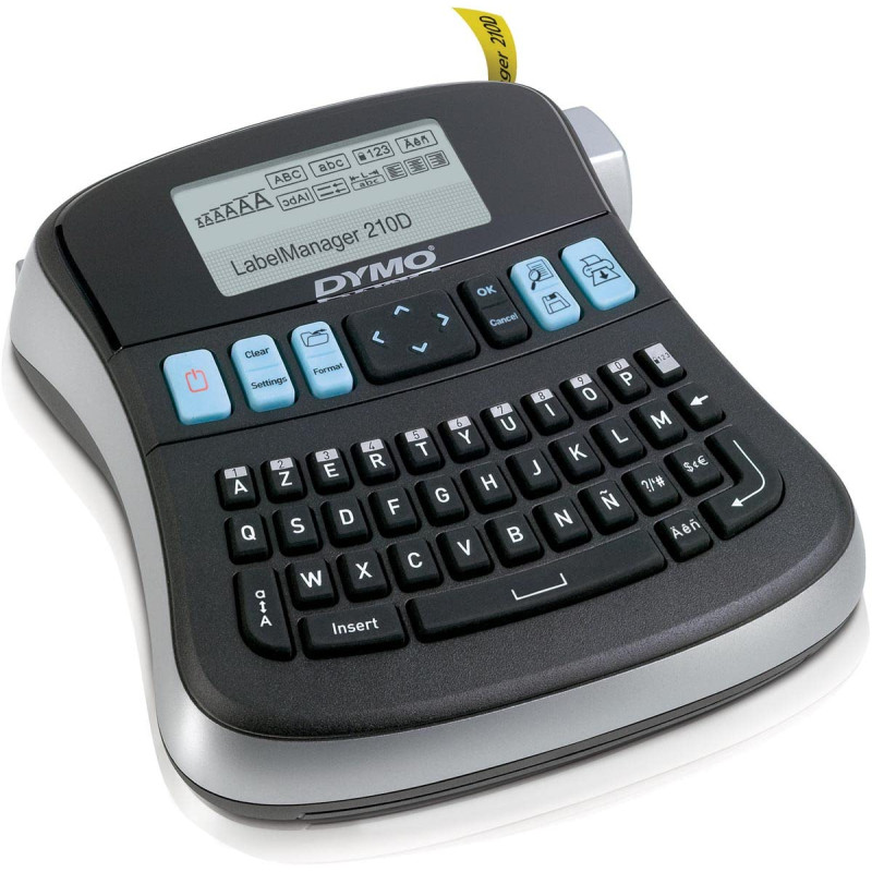 Dymo LabelManager 210 D Étiqueteuse électronique N&B Rouleau 9/12 mm 180 ppp Clavier Azerty Dymo LabelManager 210 D Étiqueteuse électronique N&B Rouleau 9/12 mm 180 ppp Clavier Azerty