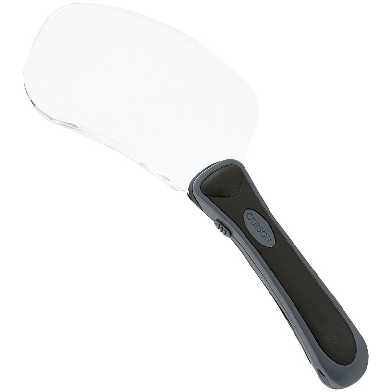 Carson Rectangle RimFree loupe sans monture en format rectangulaire, grossissement de 2x, avec fonction éclairage par LED (RM-77 Carson Rectangle RimFree loupe sans monture en format rectangulaire, grossissement de 2x, avec fonction éclairage par LED (RM-77