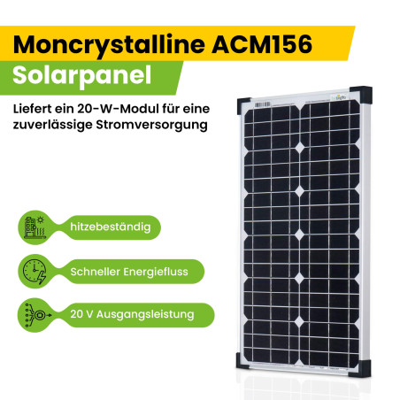 Offgridtec 20 w 12 v 3–01–001560 panneau solaire mono
