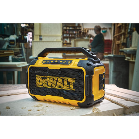 DEWALT - Enceinte Bluetooth XR 12V/18V - DCR011-XJ - Sans Fil - Enceinte Connectée avec Port USB - Connectabilité dans un Rayon