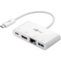 Goobay 62105 Adaptateur USB-C Multiport HDMI+Ethernet, Alimentation Électrique, Blanc