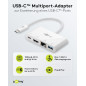 Goobay 62105 Adaptateur USB-C Multiport HDMI+Ethernet, Alimentation Électrique, Blanc