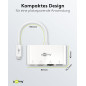 Goobay 62105 Adaptateur USB-C Multiport HDMI+Ethernet, Alimentation Électrique, Blanc