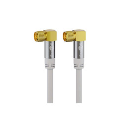 Goobay 70481 Câble D'Antenne SAT (Type 135 dB), Blindé 4 Fois, Blanc, 1m Longueur