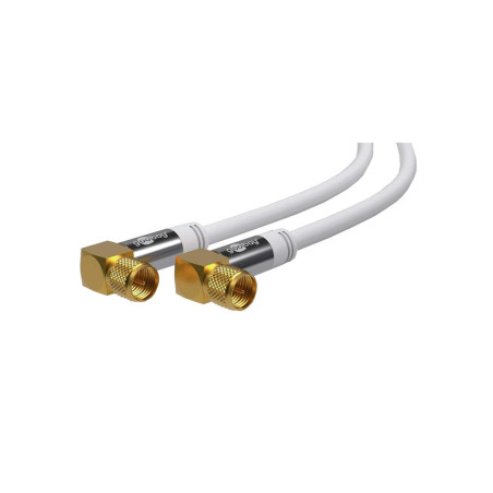Goobay 70481 Câble D'Antenne SAT (Type 135 dB), Blindé 4 Fois, Blanc, 1m Longueur
