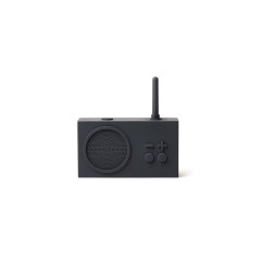 Lexon TYKHO 3 Enceinte Bluetooth Portable et Poste Radio FM, Etanche avec Batterie Rechargeable - Gris Sombre