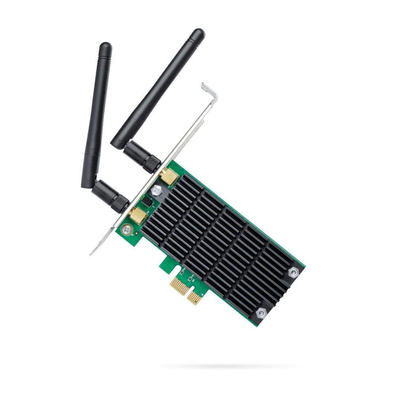 TP-Link Carte WiFi Archer T4E, Carte PCIe AC 1200 Mbps, 5 GHz/2,4 GHz, Antennes détachables, Beamforming, MIMO 2×2, Compatible W TP-Link Carte WiFi Archer T4E, Carte PCIe AC 1200 Mbps, 5 GHz/2,4 GHz, Antennes détachables, Beamforming, MIMO 2×2, Compatible W