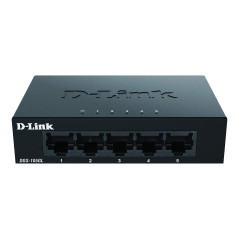 D-Link DGS-105GL Commutateur de bureau Gigabit non géré 5 ports sans ventilateur, profil bas, boîtier en métal, Plug-and-Play, 8