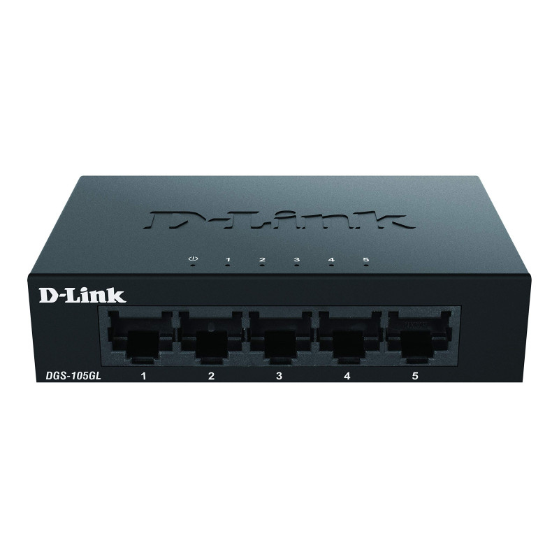 D-Link DGS-105GL Commutateur de bureau Gigabit non géré 5 ports sans ventilateur, profil bas, boîtier en métal, Plug-and-Play, 8 D-Link DGS-105GL Commutateur de bureau Gigabit non géré 5 ports sans ventilateur, profil bas, boîtier en métal, Plug-and-Play, 8