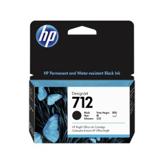 HP 3ED70A Cartouche d'encre Authentique 712 Noir de 38 ML avec Encre d'origine, pour Traceurs Grand Format DesignJet T650, T630,