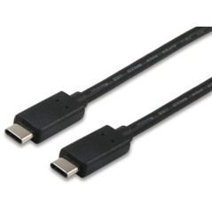 Equip 12888307 câble USB 1 m USB C Noir - Câbles USB (1 m, USB C, USB C, 2.0, Male connector / Male connector, Noir)