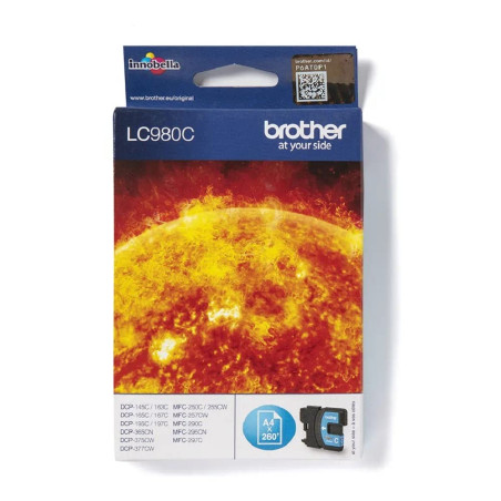 Brother LC980CBP Cartouche d'encre d'origine 1 x cyan 260 pages boîtier rigide