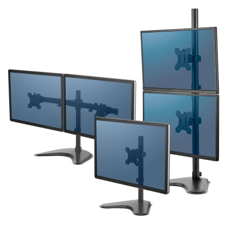Fellowes Bras porte écran Professional Series, sur pied, à poser; sans pince ni vis, pour écran PC jusqu'à 32" ou 8kg, noir, 804