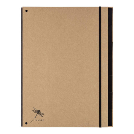 Pagna Classeur à 7 compartiments Pur en carton recyclé recouvert de papier kraft noir
