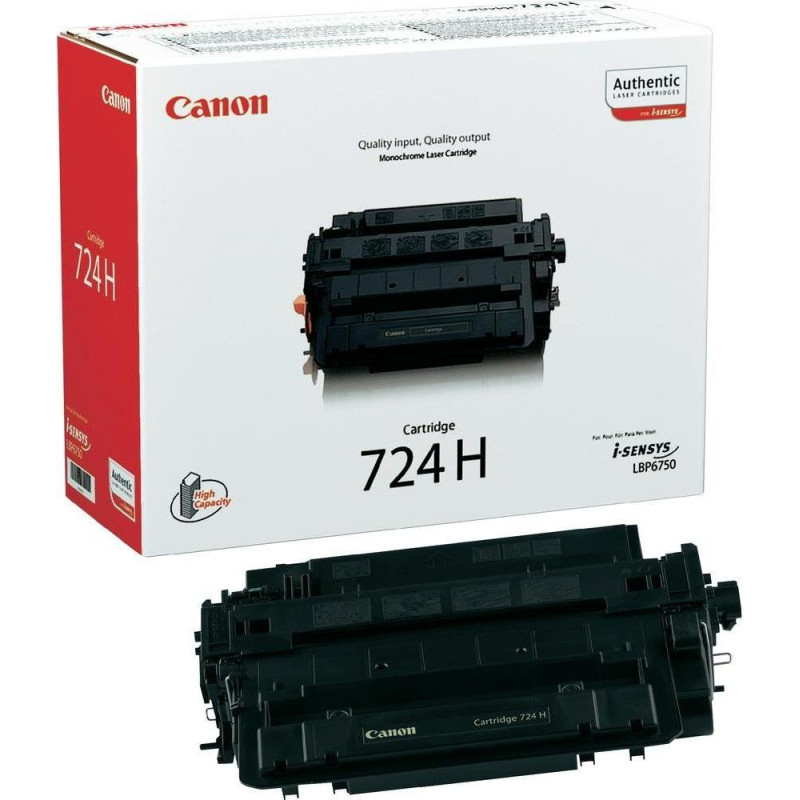 Canon CRG-724H Cartouche d'encre d'origine Haute capacité Noir, L Canon CRG-724H Cartouche d'encre d'origine Haute capacité Noir, L