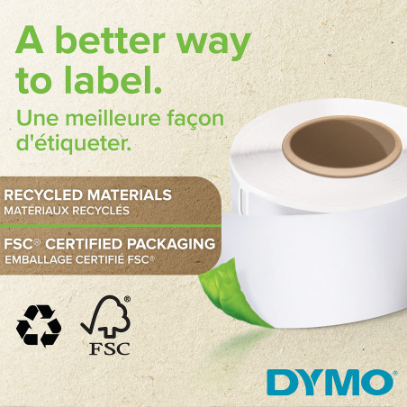 DYMO Rouleau de 300 étiquettes LabelWriter Durable Noir/Blanc 59 x 102 mm - 1933088