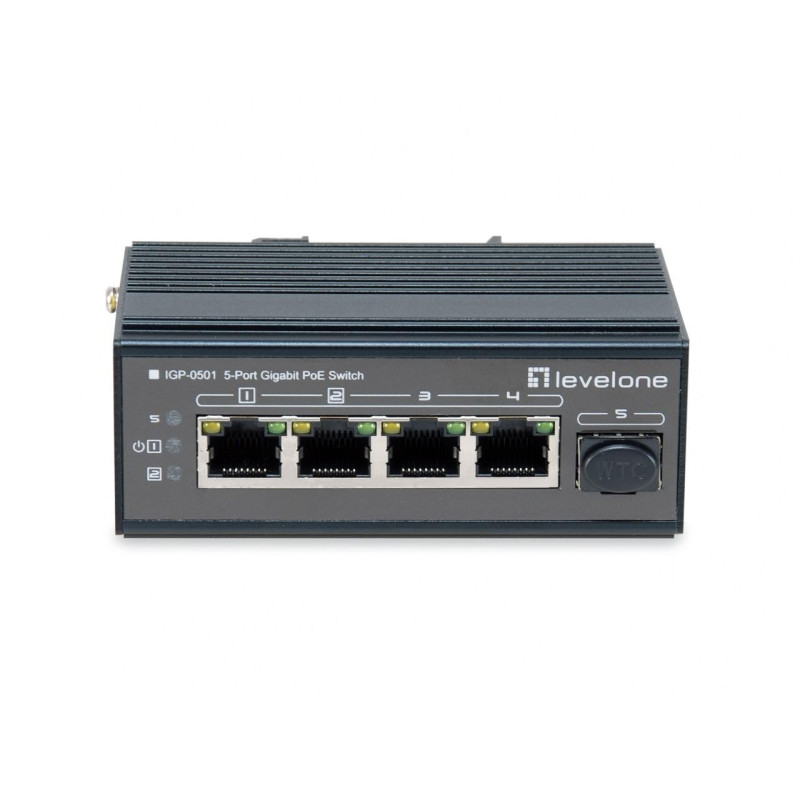 LevelOne IGP-0501 commutateur réseau Gigabit Ethernet (10/100/1000) Connexion Ethernet, supportant l'alimentation Via ce Port (P LevelOne IGP-0501 commutateur réseau Gigabit Ethernet (10/100/1000) Connexion Ethernet, supportant l'alimentation Via ce Port (P