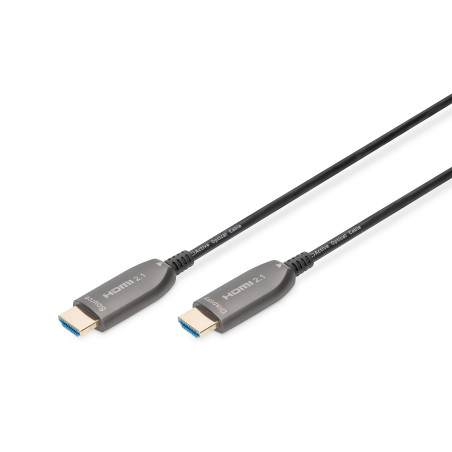 DIGITUS Câble HDMI en fibre optique – 15 m – UHD 8k 60 Hz 4k 120 Hz – HDMI 2.1 – 48 Gbps – eARC, HDR, HDCP 2.2, CEC – Câble hybr