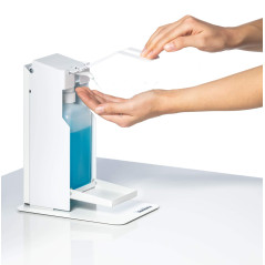 Durable 589602 Distributeur de Gel Hydroalcoolique de Table avec Levier à Bras Long, pour Du Gel Hydroalcoolique Ou Du Savon, Co