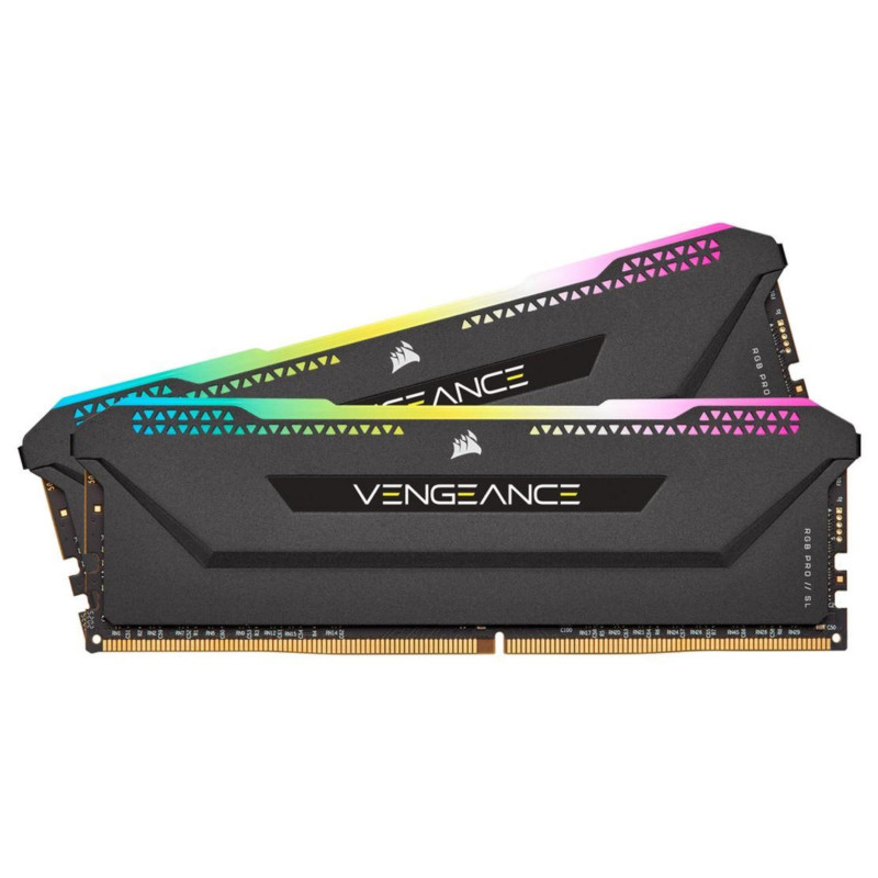 Corsair Mémoire de Bureau Corsair Vengeance RGB Pro SL 16 Go (2x8 Go) DDR4 3200 (PC4-25600) C16 - Noire
