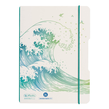 Herlitz 50033669 Flex Cahier A5 40 feuilles pointillées Motif vague Vert 1 pièce