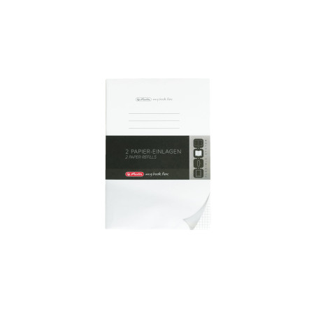 Herlitz Lot de 2 recharges pour carnet A5 quadrillé, 2 x 40 feuilles, blanc, 80 feuilles au total