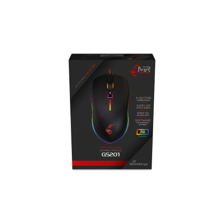 MediaRange MRGS201 Jeu Souris avec câble 6 Boutons USB 2.0 Noir