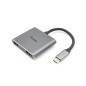 Equip Adaptateur USB-C/133484 USB-C 4 en 1 Double HDMI Adaptateur/Argent Equip Adaptateur USB-C/133484 USB-C 4 en 1 Double HDMI Adaptateur/Argent