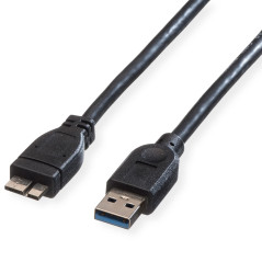 ROLINE USB 3.0 Cable, A M - Micro B M, 0,15m