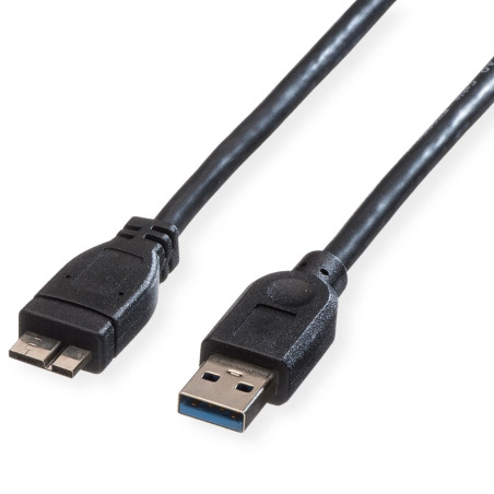 ROLINE USB 3.0 Cable, A M - Micro B M, 0,15m