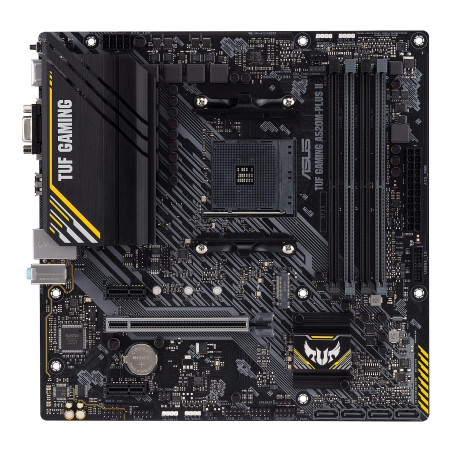 ASUS TUF GAMING A520M-PLUS II Carte mère gaming AMD A520 Ryzen AM4 micro ATX (M.2, DisplayPort, HDMI, D-Sub, USB 3.2 Gen 1, SATA