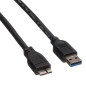 ROLINE USB 3.0 Cable, A M - Micro B M, 0,15m