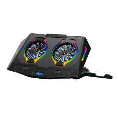Conceptronic THYIA02B Ergo Support de Refroidissement pour Ordinateur Portable Gaming avec 2 Ventilateurs