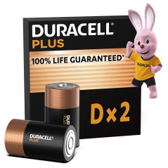Duracell Plus Power Pack de 2 Piles Alcalines Type D